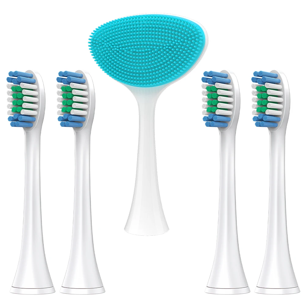 Multifunctional Toothbrush Head and 4 Pack Replacement Brush Heads, Compatible with Philips Sonicare Electric Toothbrush Handle
