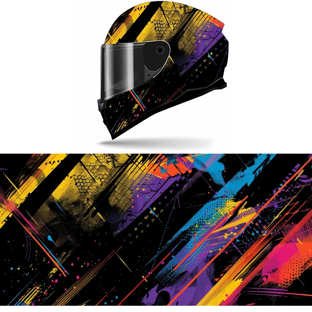 

Abstract Splatter Grunge Full Helmet Wrap Sticker Motorcycle Helmet Racing Graphic Decal Vinyl Wrap Helmet Decor Sticker