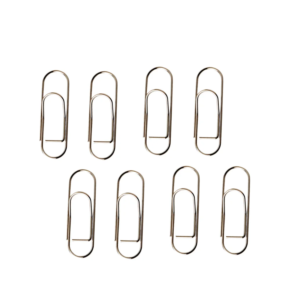 

8pcs Metal Paper Clips Silver Plated Shaped File Clamps For Office School Home Use Bookmarks Document Money Holder Decorative