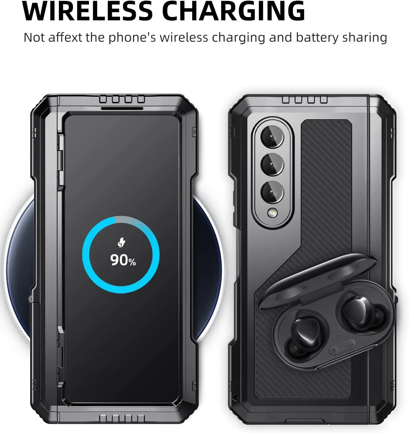 R-just Rugged Armor 360 Pełne etui na telefon komórkowy do Samsung Galaxy Z Fold 6 Fold 5 Fold 4 5 6 Metalowa aluminiowa osłona odporna na wstrząsy