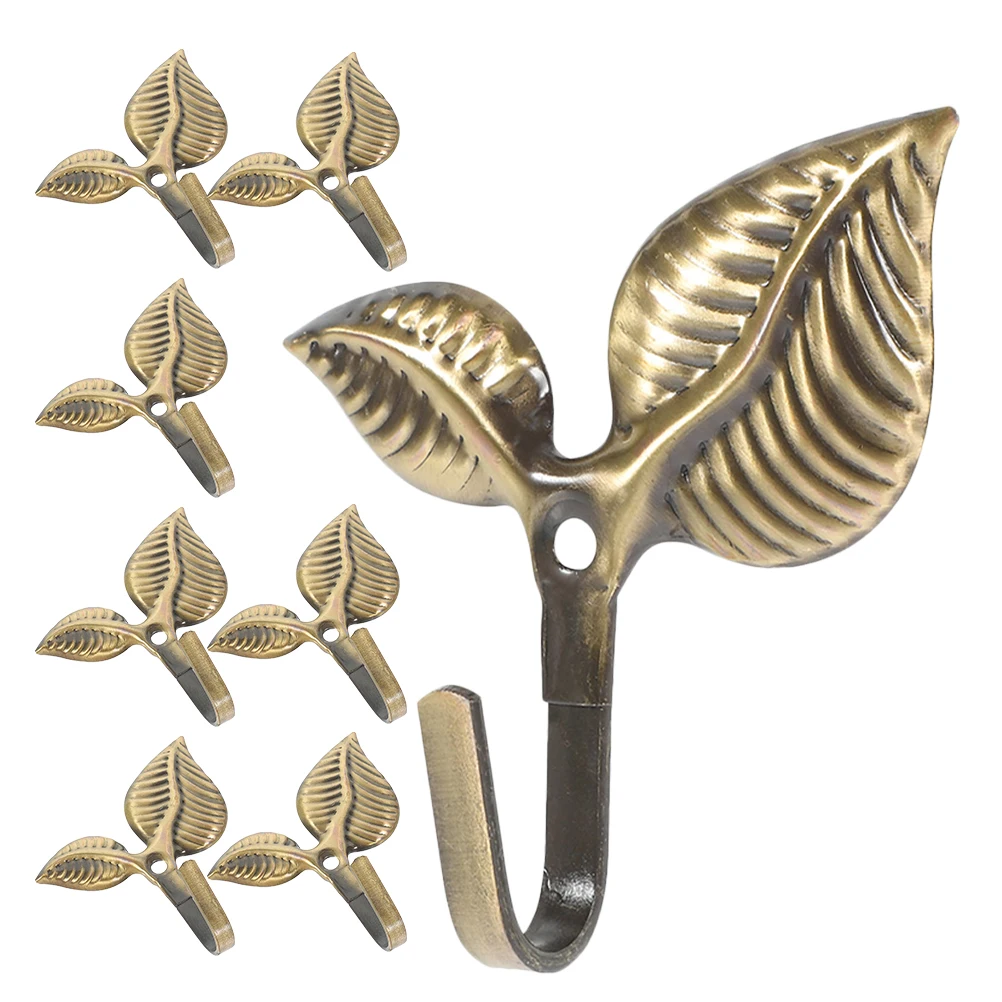 

8 Retro Wall Hooks Pcs Shape Coats Hanger Decorative Key Holder Vintage Wall Mounted Rack Smooth Edges Safe Material