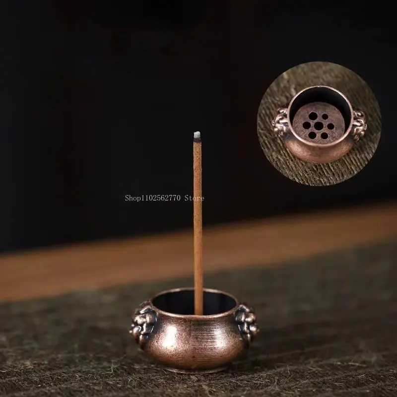 Copper Incense Insert Zen Decoration Small Incense Burner Household Incense Smoke Incense Burner DIY Travel Small Incense Insert