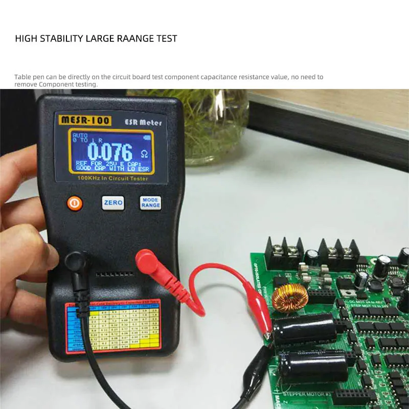 Imagem -03 - Medição Profissional Capacitor Resistência Capacitor Tester Circuit Esr Capacitância Ohm Meter Mesr100 M6013