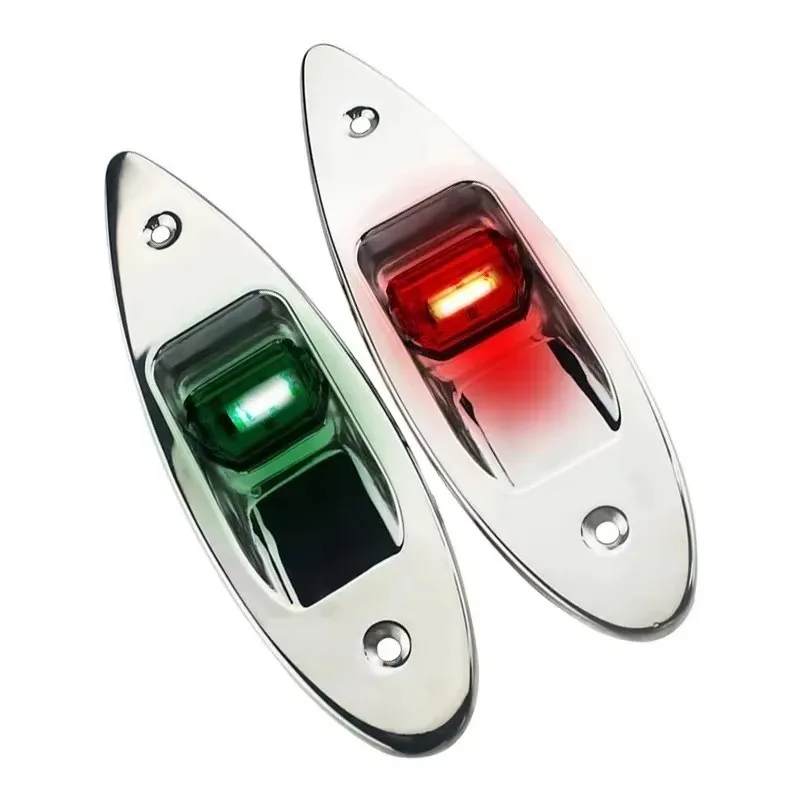 Poer 2 luces LED de señal de barco de 12 V, impermeables y resistentes a la corrosión para yates marinos