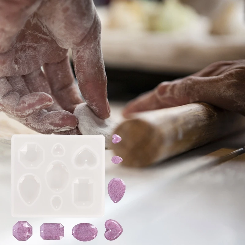 Molde silicona para manualidades, botón Molde resina Epoxy hecho a mano con agujero, colgante, llavero, suministros