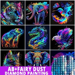 Fairy Dust AB DIY Dragon Diamond Painting Animal 5D Mosaic Cat Embroidery Bird Elephant Cross Stitch Kit Room Decor Unique Gift