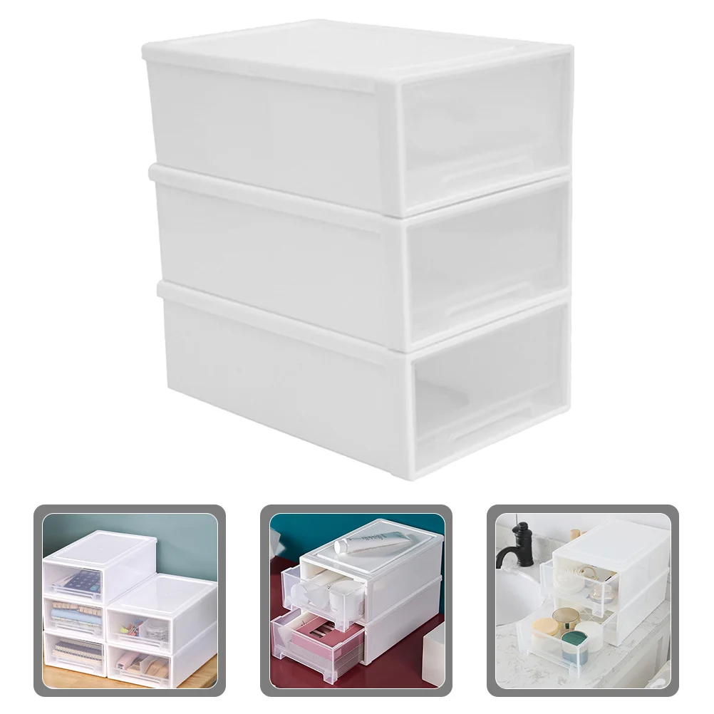 

1 Set Of Drawer Type Storage Box Stackable Desktop Organizer For Cosmetics Makeup Skin Care Lipstick Pp Material Sundry