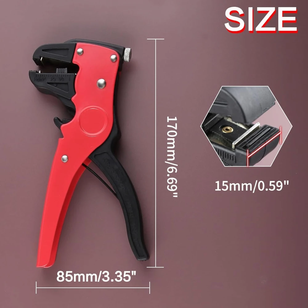 Automatic Wire Stripper Tool 2 In 1 Wire Stripper Cutter Self Adjusting Wire Strippers Electrical Adjustable 10-24 AWG Cable