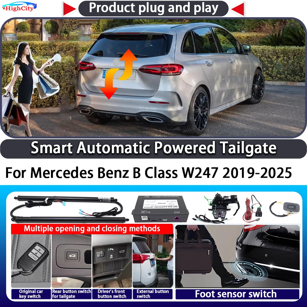 

For Mercedes Benz B Class W247 2019-2025 Smart Automatic Powered Tailgate Key Control Trunk Close Kit Electric Power Tailgate