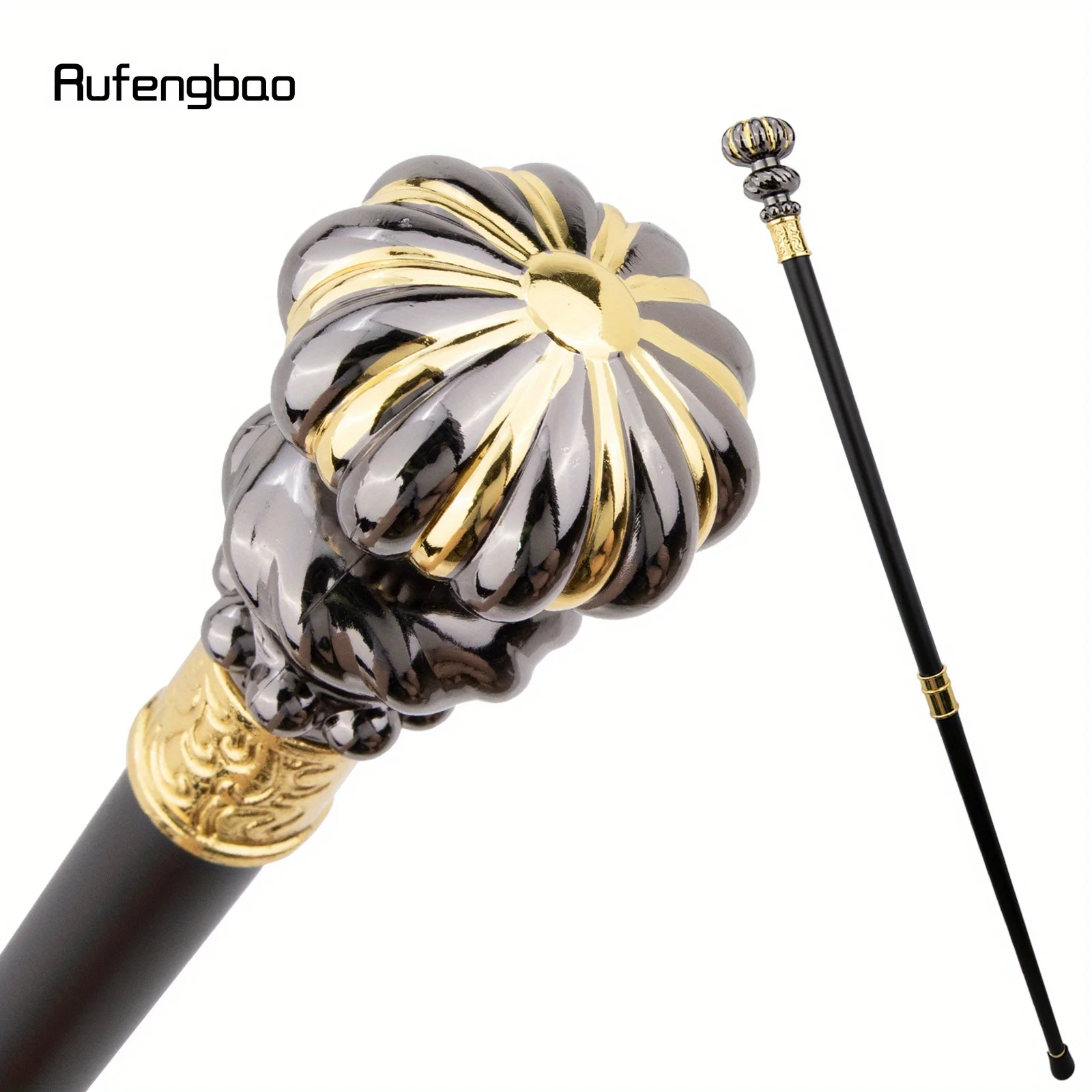 

Золотисто-черный роскошный цветок, модная палка для косплея, вечерние трость, элегантная ручка Crosier, трость для выступлений, сценическая трость 92 см