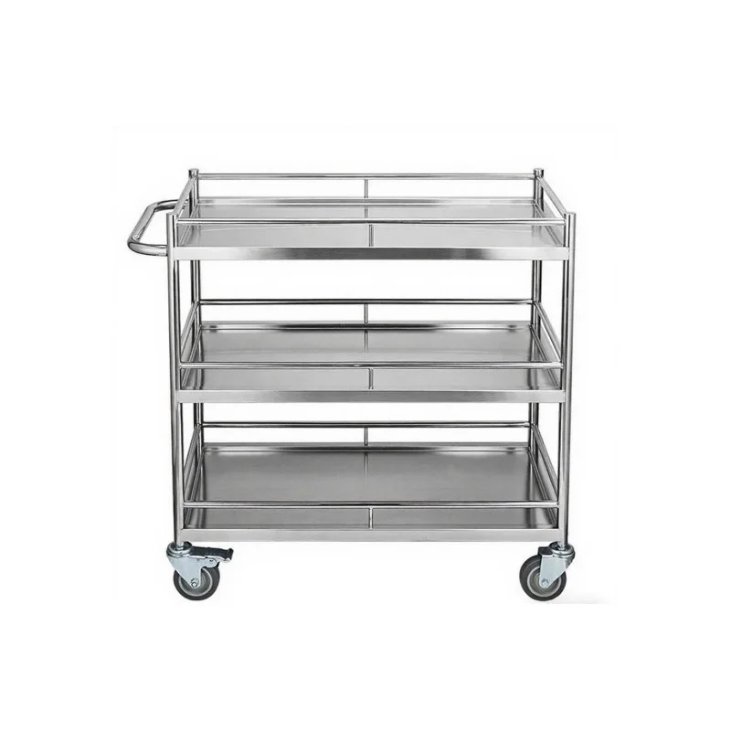 304 Stainless Steel Trolley Food Grade Customizable Transport Cart Mobile For Pharmaceutical Food Chemical Factory Clean Storage