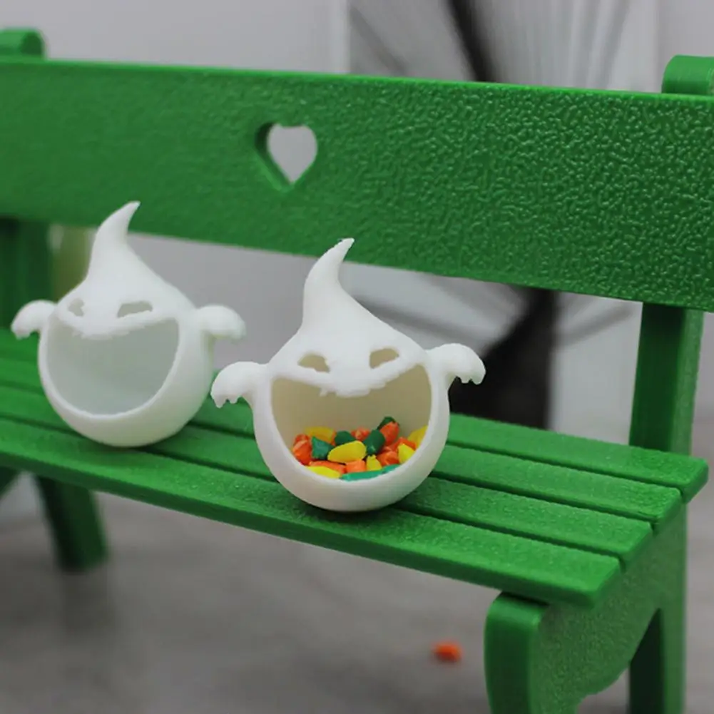 

Halloween Candy Jar Spooky Halloween Ghost Candy Boxes with Fake Jelly Beans for Doll Houses Decor Desktop Ornament Miniature