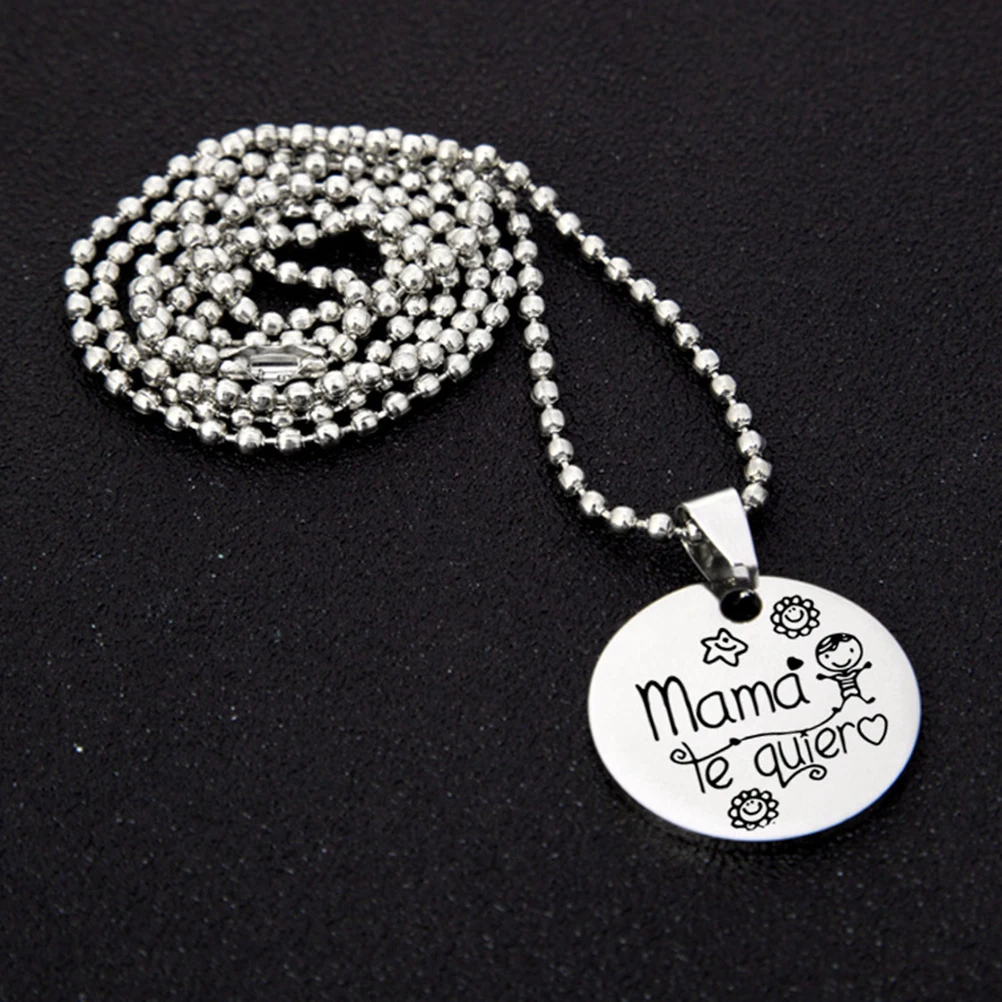

2 Pcs Stainless Steel Keychain Creative Necklace Mother's Day Gift for Mom Fashion