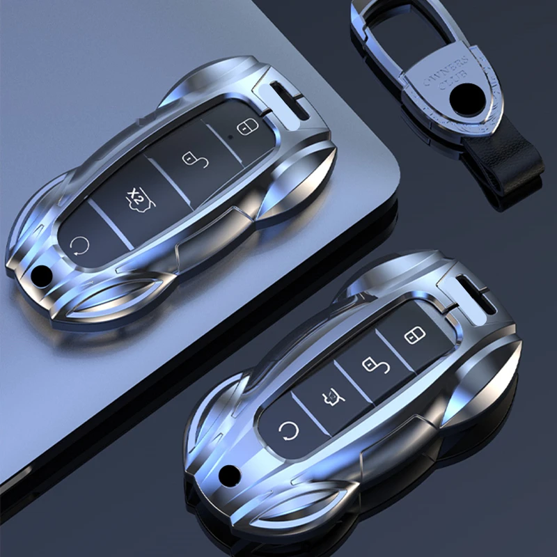 Metal Car Remote Key Cover Case Holder Shell Fob For BYD New ATTO 3 Atto 2 Song Pro Shark 6 Dolphin Mini Seal U 05 Sealion 07 EV