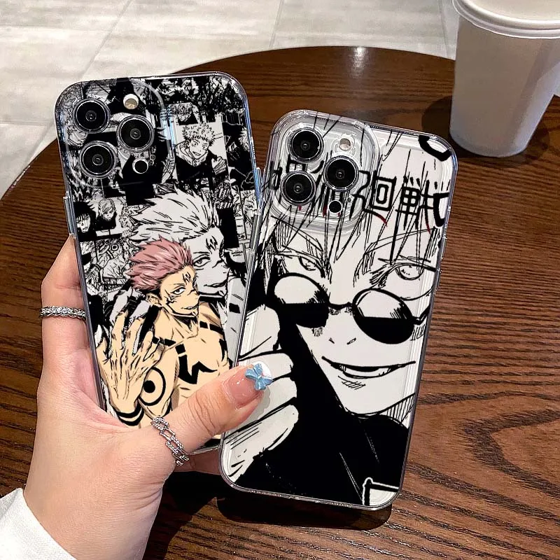 

Jujutsu Kaisen Anime Popular Phone Case For Apple iPhone 17 16 15 14 13 12 11 Air Pro Max Plus Mini Transparent Soft