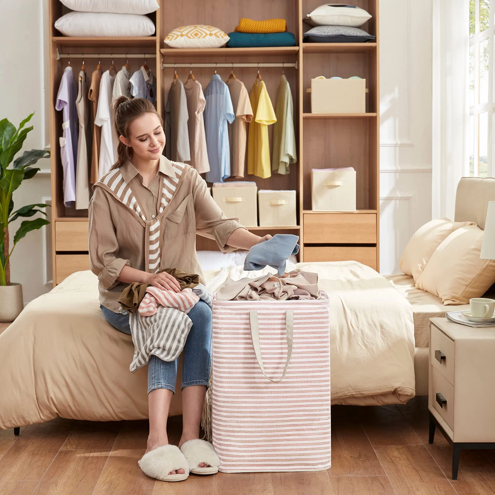 

Large Capacity Organizer Box High Quality Fabric Storage Basket Laundry Room Dirty Clothes Basket Multifunctional Storage Box