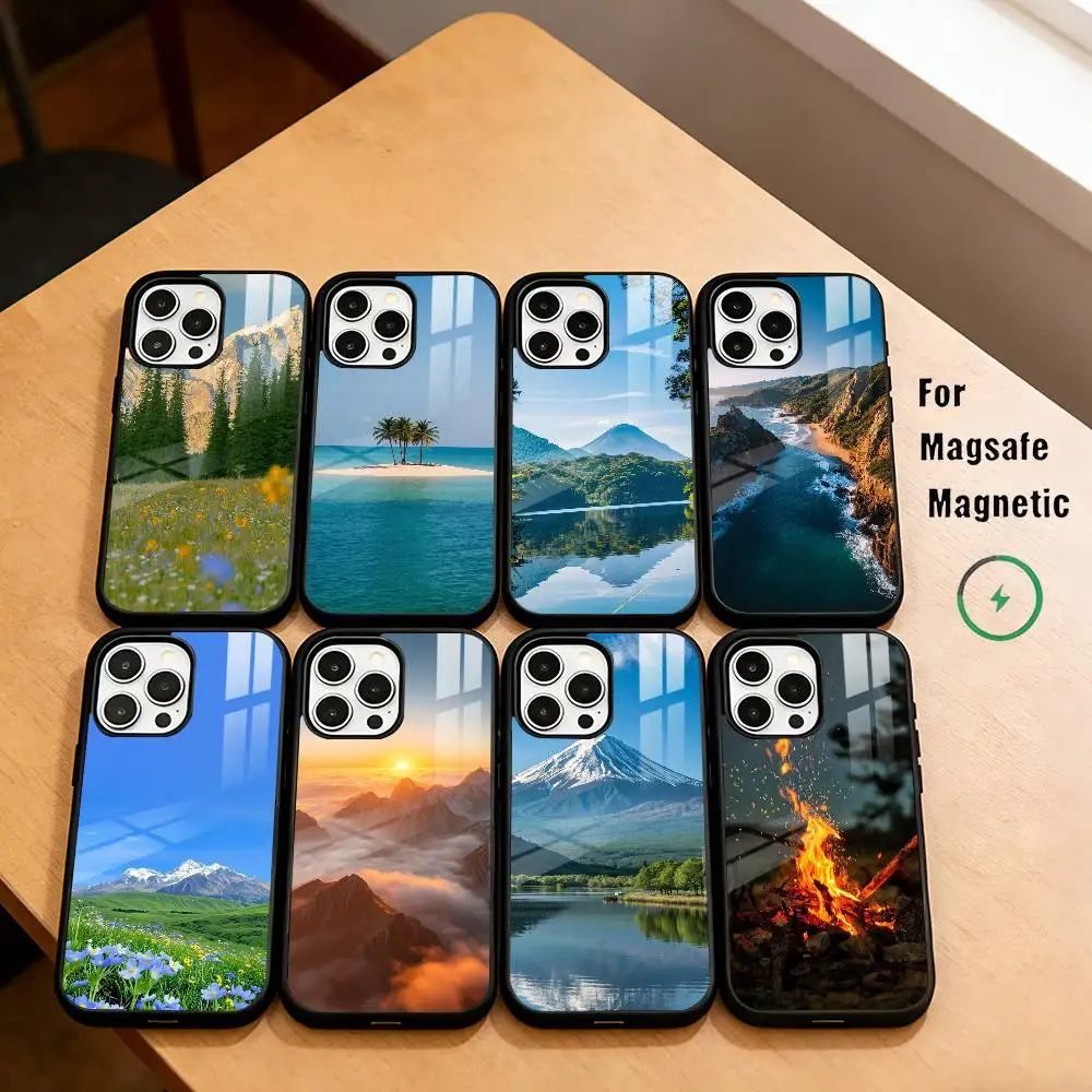 

N-Natural S-Scenery pictures Phone Case For iPhone17,16,15,14,13,12,11 Plus,Pro Magnetic For Magsafe Wireless Charging