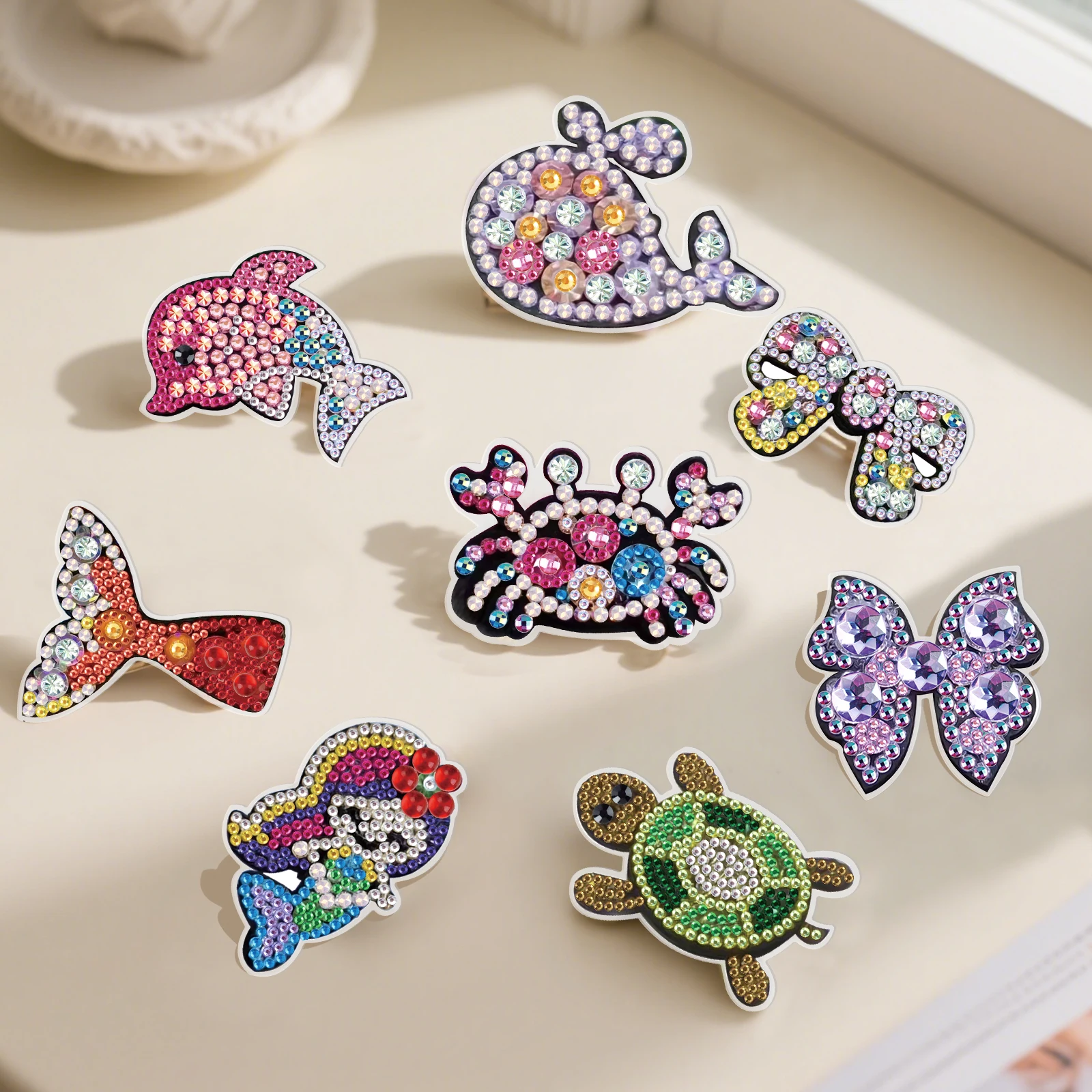 8Pcs Diamond Art Painting Hair - Summer Clothing Accessories 评论和价格