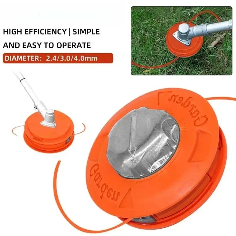 Universal 2 Lines M10 Aluminum Nylon Bump Spool Trimmer Cutter Head for Brush Cutter Grass String Trimmer Garden Lawn Tools