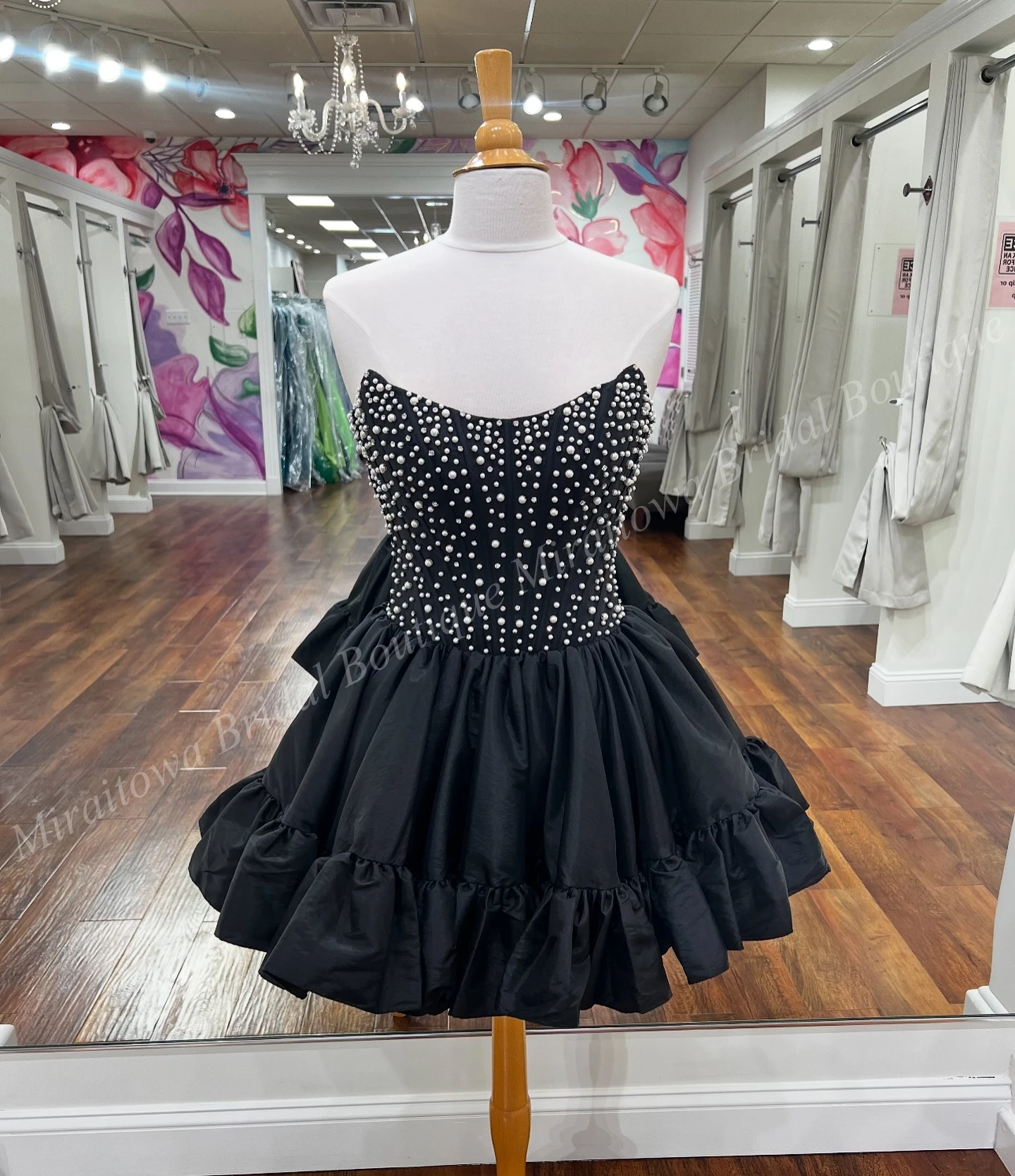 فستان حفلات الكوكتيل باللون الأزرق الفاتح مشد لؤلؤي أصفر أسود قصير شبه رسمي لحفل هوكو فستان التخرج مقابلة المسابقة والعطلات