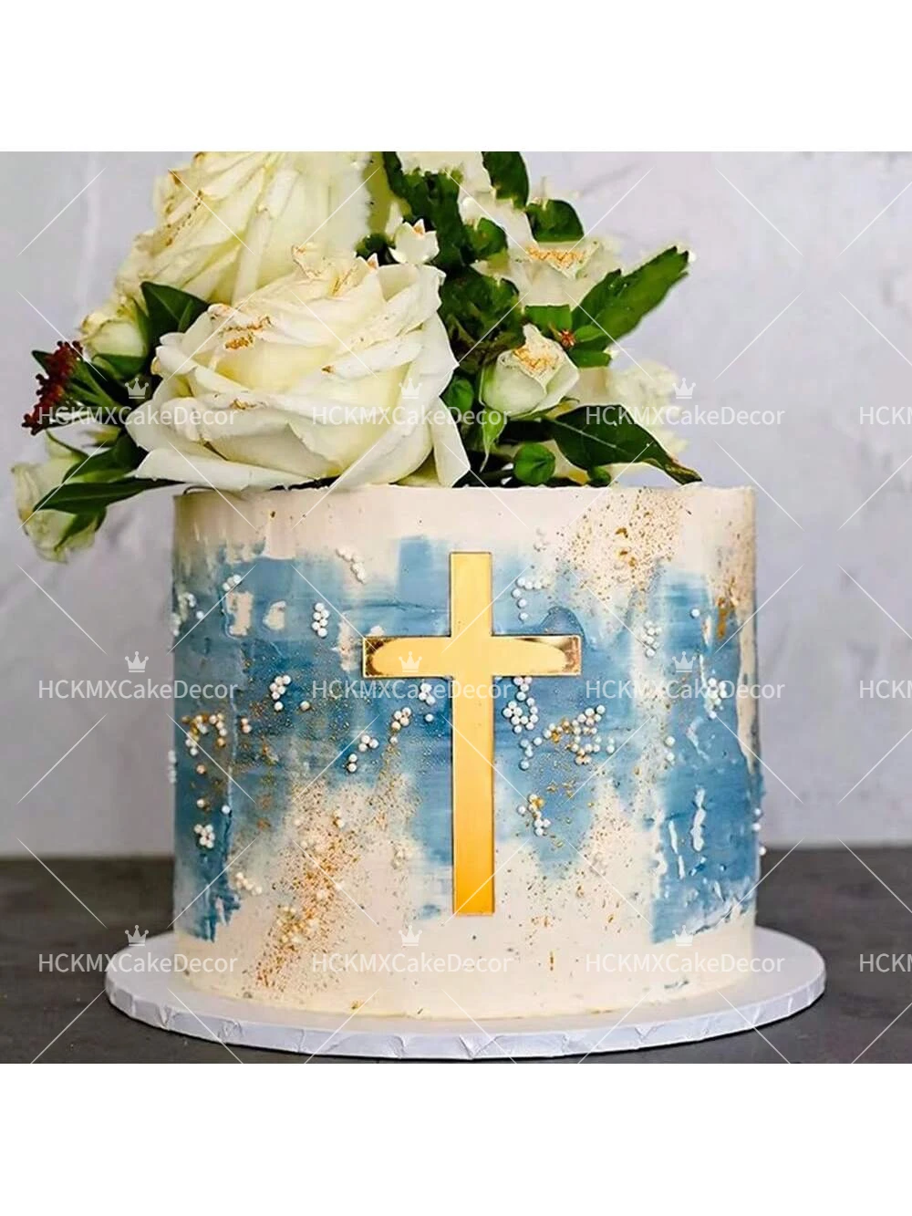 3er/6er/12er-Set Kreuz-Kuchenaufsatz Religiöse Christliche Tauf-Kuchendekoration Erstkommunion Taufe Party Kuchenzubehör – Detail 4