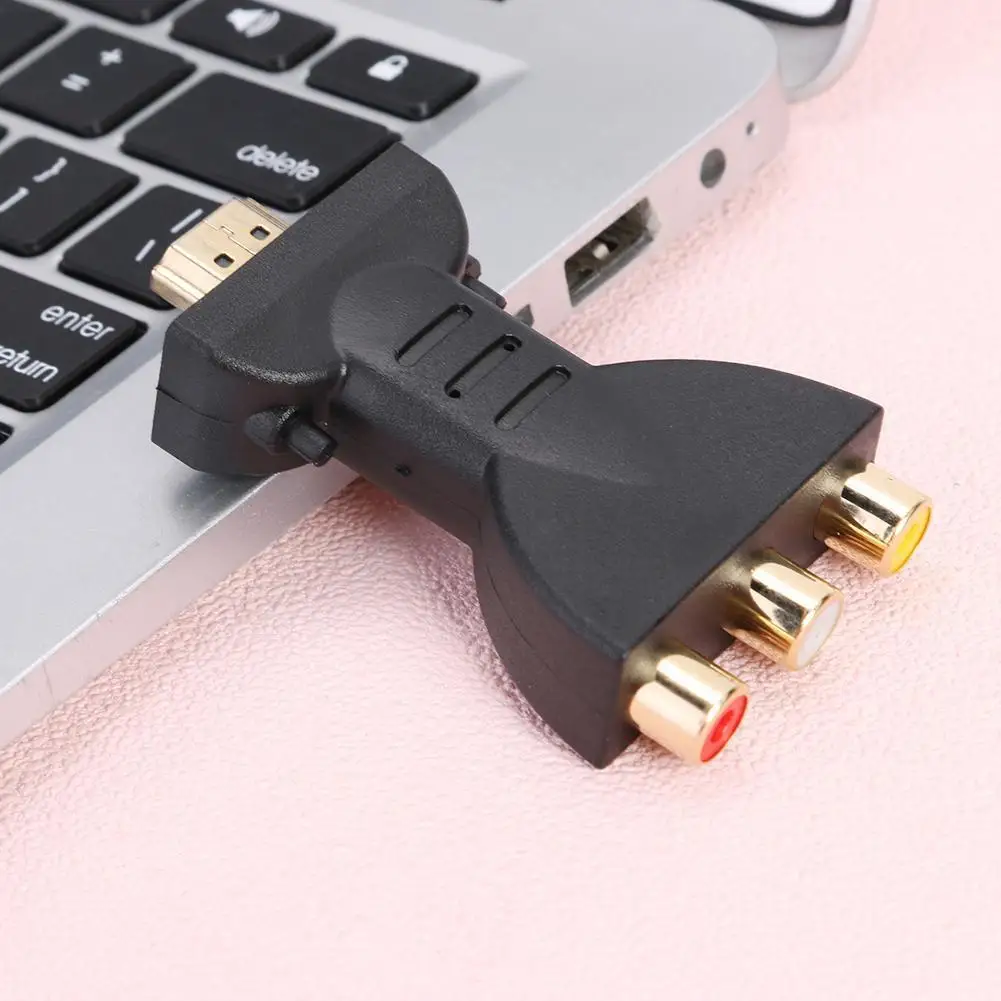 HDMI-compatible Male to 3 RCA Female Component Adapter Plug Converter Splitter Connector Applied to HDTV DVD and Home Theater