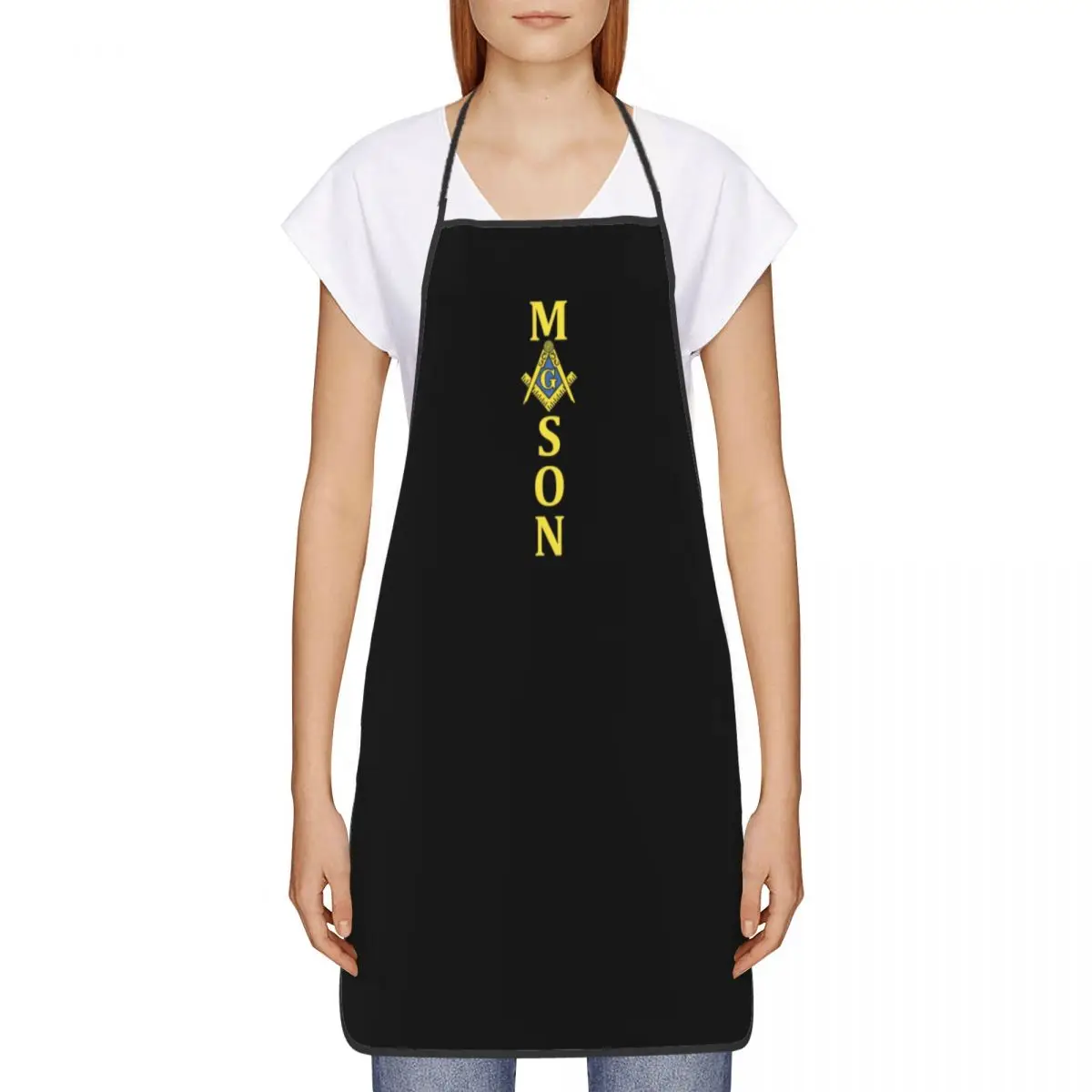 Unisex Classic Freemason Mason Bib Apron Adult Women Men Chef Tablier Cuisine for Cooking Kitchen Freemasonry Masonic Baking