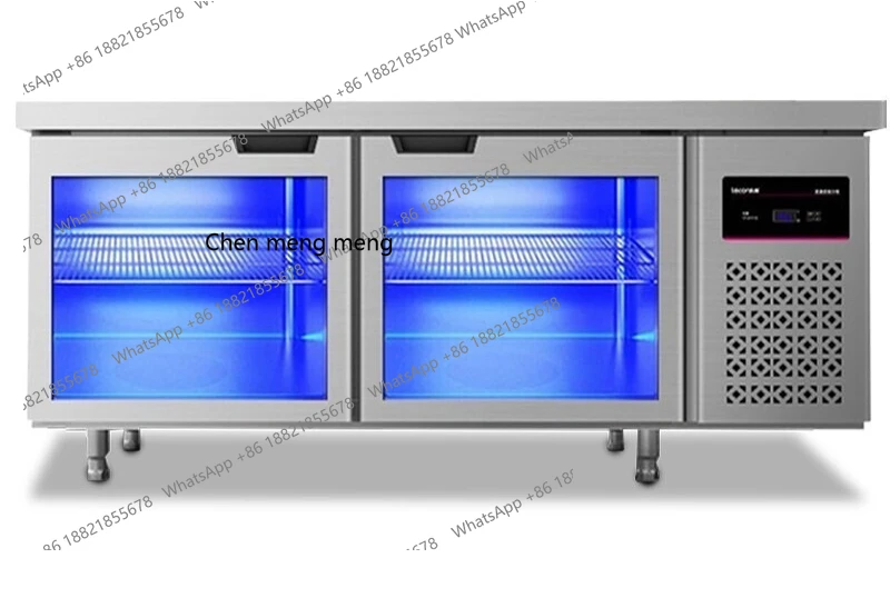 

Refrigerated, flat-cooled console, glass freezer, commercial refrigerator freezer