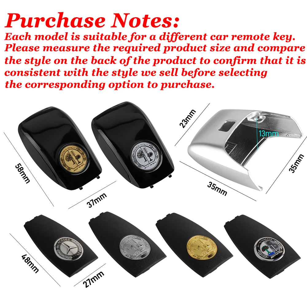 3D Metal/ABS Key Case Shell Protective Cover Refit Sticker For AMG Mercedes Benz A B C E R G Class GLK CLA GLB GLC GLA W204 W202