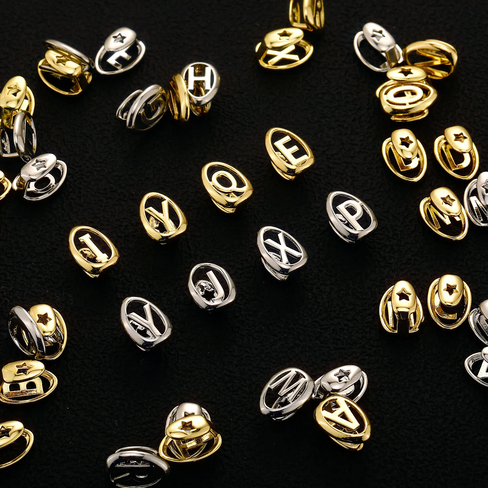 RACHELZ الجوف 26 الأبجدية رسالة الأسنان قبعات الحروف الأولية A-Z الأسنان Grillz للنساء الرجال اسم مجوهرات زوجين هدية عيد ميلاد #1