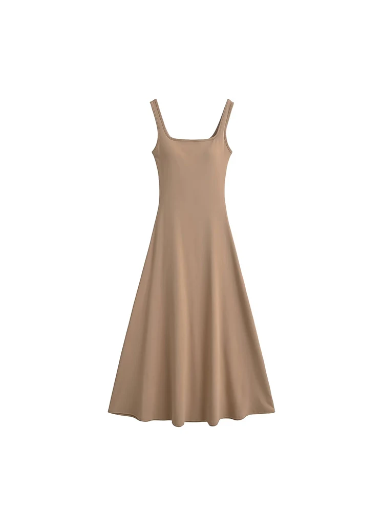 

Mint Wave een Strapl Long Dr Women's Summer New Sexy Vaion Pure Desire Sle Belted Waist without Sve A-Line Dr