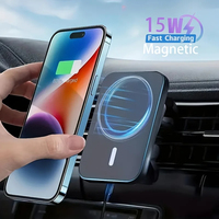 Magnetic Car Phone Holder 15W Wireless Charging Stand For Apple iPhone 15 14 13 12 Typc C Macsafe Car Phone Mount