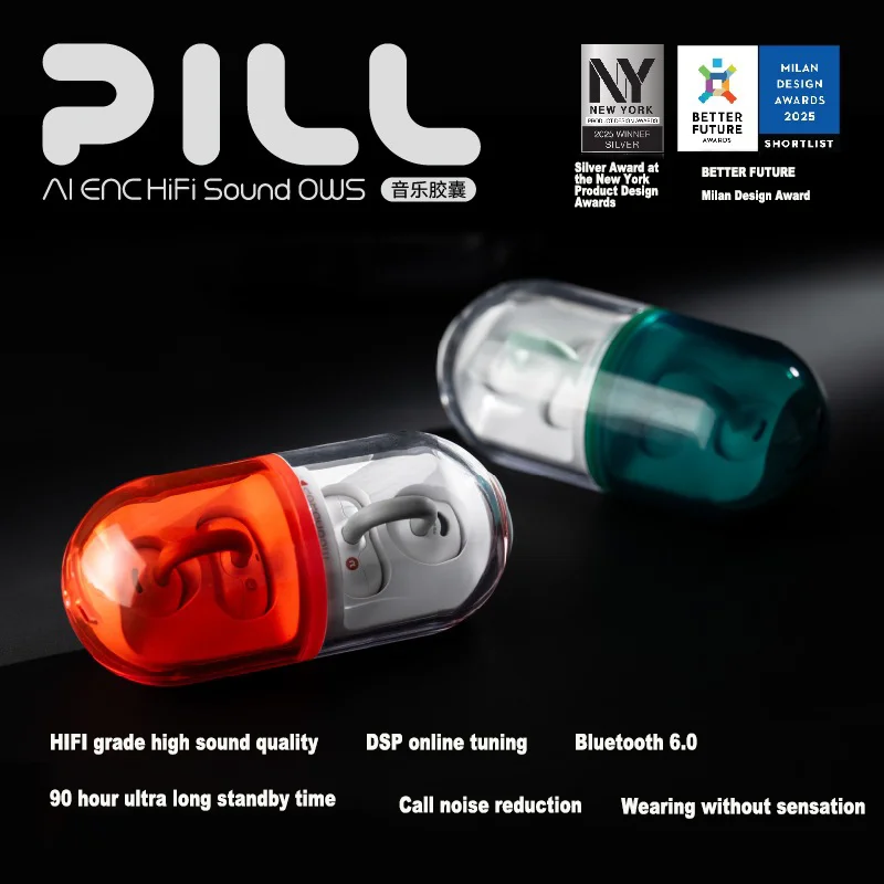 Space Capsule Ear Clip Wireless Bluetooth Headphones Ai Noise Reduction APP Connection Waterproof Sports Earphones Bluetooth 6.0