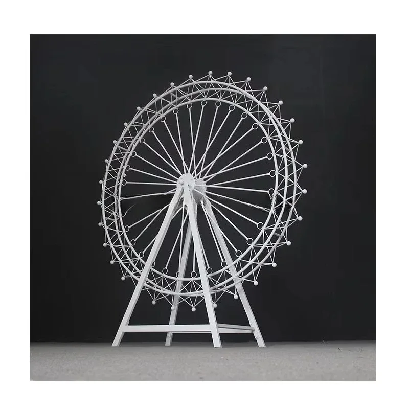 White Metal Round Ferris Wheel Arch Background Frame Wedding Decoration Supplies