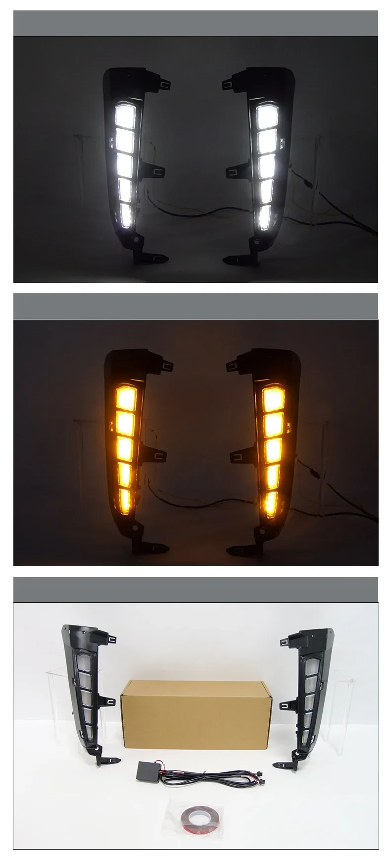 Car Wheel Eyebrow Lamp For Toyota Tacoma 2024 Led Daytime Running Light DRL Dynamic Turn Signal Fender Marker Signal Lamp detail image 6