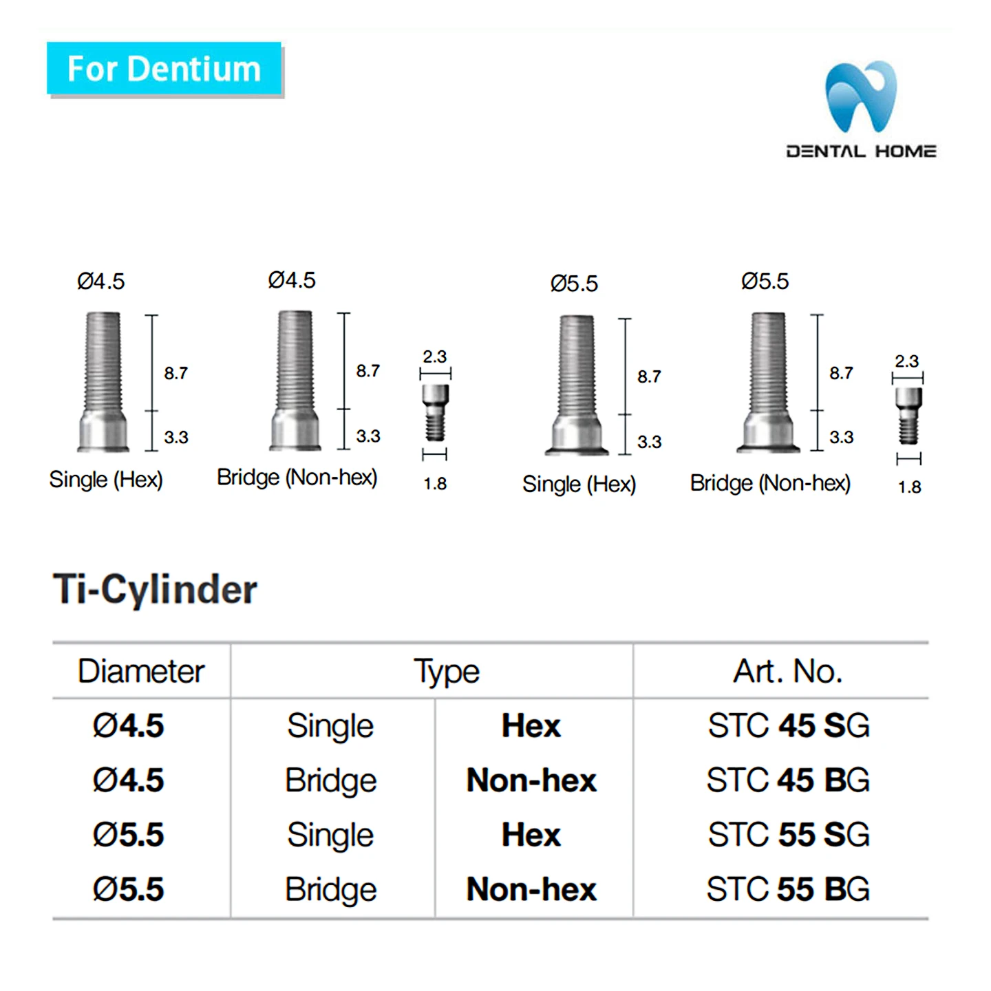 For Dentium Temporary Cylinder Dental Product for Oral Health Care