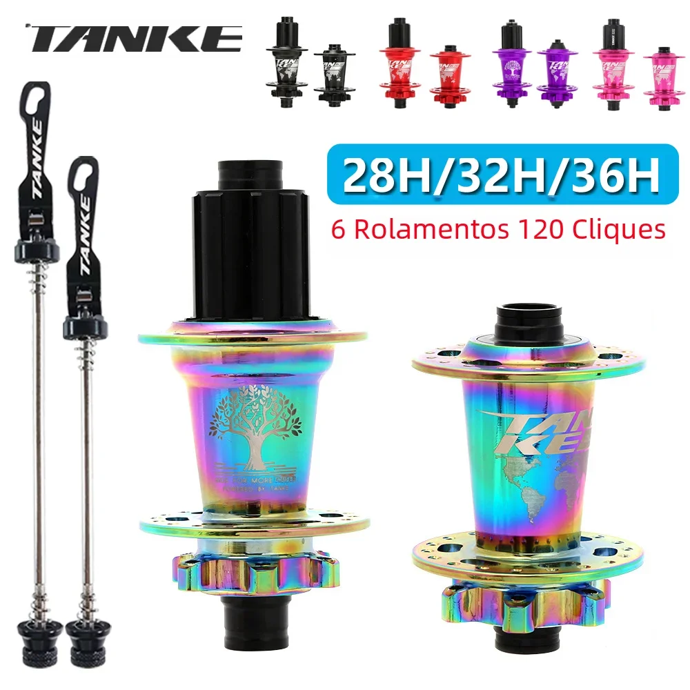 TANKE-Mountain Bike Hub Freio a Disco, 120 Clique, 6 Rolamentos, MTB, Frente, Traseiro, Thru, HG, 28 Buracos, 32 Buracos, 36 Buracos, 8 Velocidade, 9 Velocidade, 10 Velocidade, 11 Velocidade, 12 Velocidade