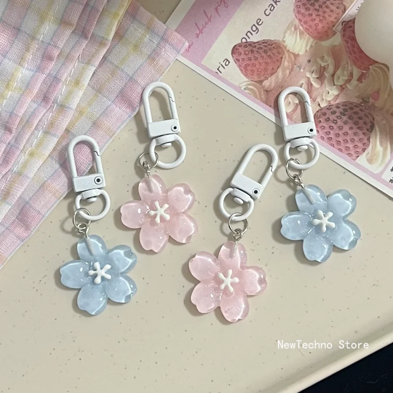 

Resin Cherry Blossom Jelly Sakura Pendant Keyring Keyring Romantic Translucent Flower Doll Pendants Simulated Sakura Key Chain