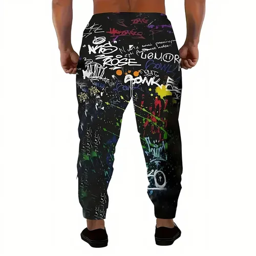 Imagen 2 del producto Los nuevos pantalones largos de otoño 2026 para hombre son patinadores deportivos e informales, moda urbana al aire libre y estampado de grafiti 3D