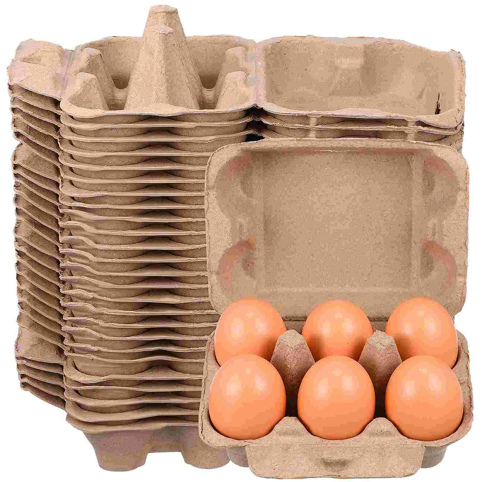 25 Pcs Reusable Egg Carton Chicken Cartons Label Mini Paper Pulp Container Holder