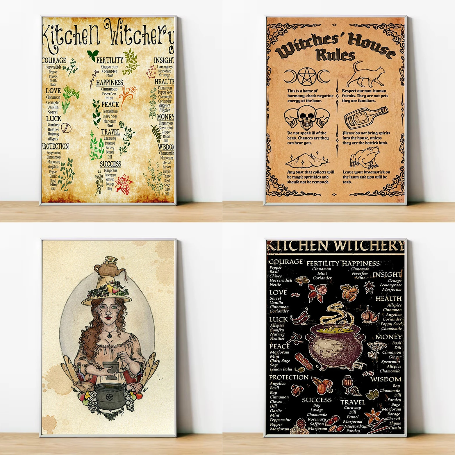 

Kitchen Witchery Retro Poster Office Decoration Room Decor Painting on Canvas Home Posters for Wall Art Print Decorations Decor