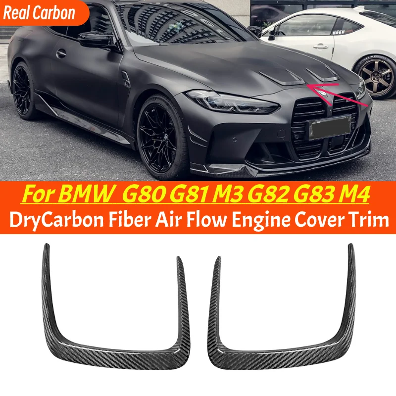 

Dry Carbon Fiber Hood Vent Trims Engine Outlet Bonnet Cover Decor Parts Fit For Bmw G80 M3 G82 G83 M4 2021-2023