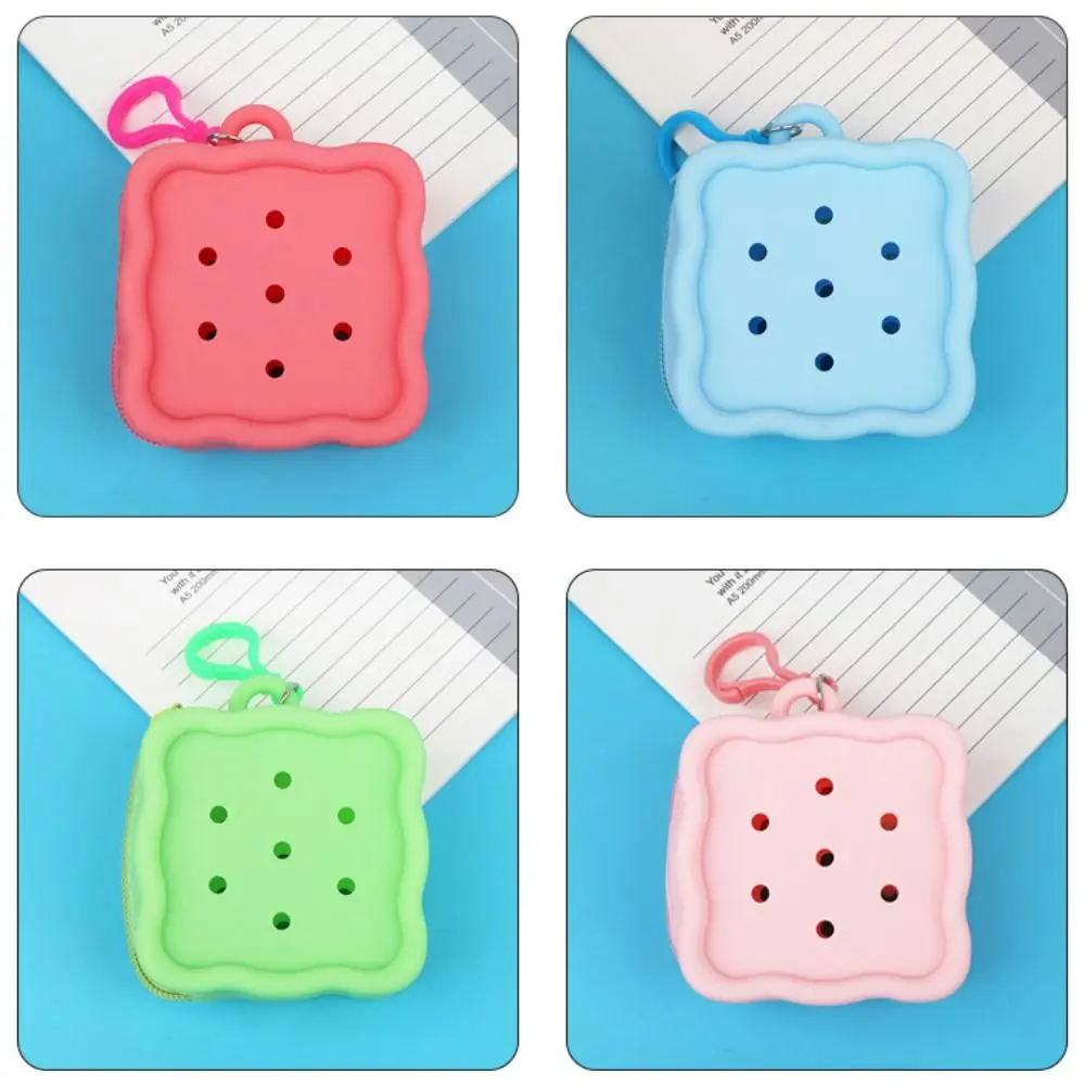 Money Bag Storage Bag Soft Holes Coin Purse Mini Silicone Money Bag Zipper Card Holder