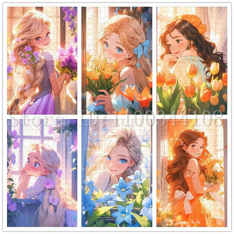 

Пазлы с героями мультфильмов принцессы Диснея Рапунцель Белль Золушка Пазлы для родителей и детей Интерактивные интеллектуальные игрушки Уникальный подарок