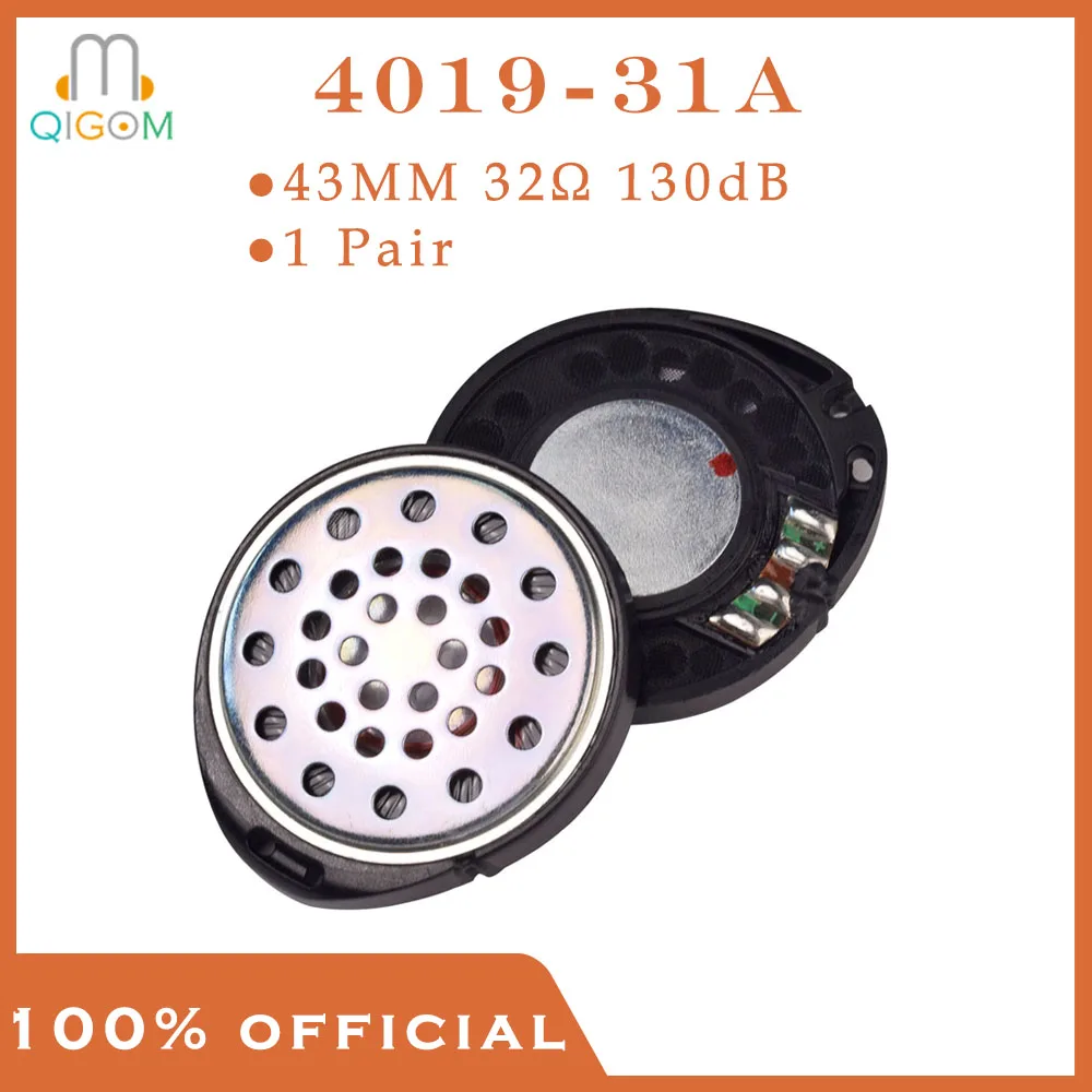 QIGOM Headset Drivers 4019-31A 1 Pair, 43MM 32Ω 130dB, N42 NdFeB, High Resolution, Headset Drivers for Motorcycle Helmet