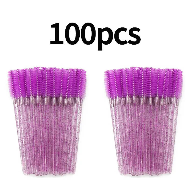 100Pcs Wimpern Pinsel Make-Up Pinsel Einweg Mascara Wands Augenbraue Applikator Spooler Für Wimpern Kosmetische Verlängerung Werkzeug