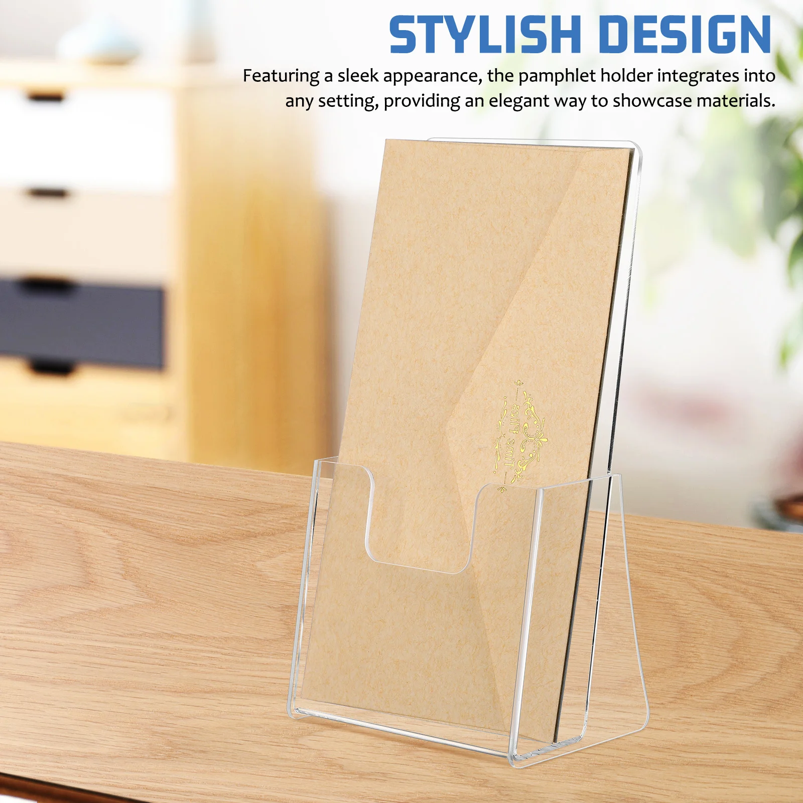 Acrylic Brochure Display Stand Clear Pamphlet Holder for Countertop Literature Organizer Stable Support Menu Rack for Malls