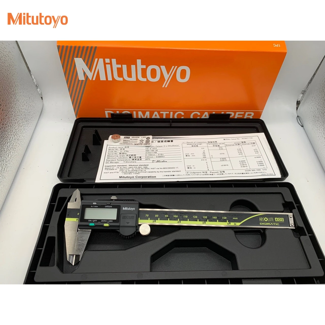 Calibrador Digital LCD Mitutoyo 150/200/300mm 500-197-30, Calibrador Electrónico de Acero Inoxidable de 8 Pulgadas