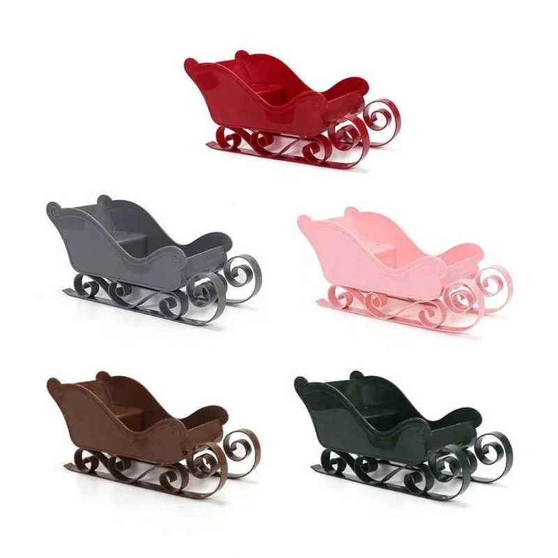 Sled Ornament Candy Dish Santa Christmas Sleigh Decoration Table Centerpiece XmasSled Ornament Sleigh Basket