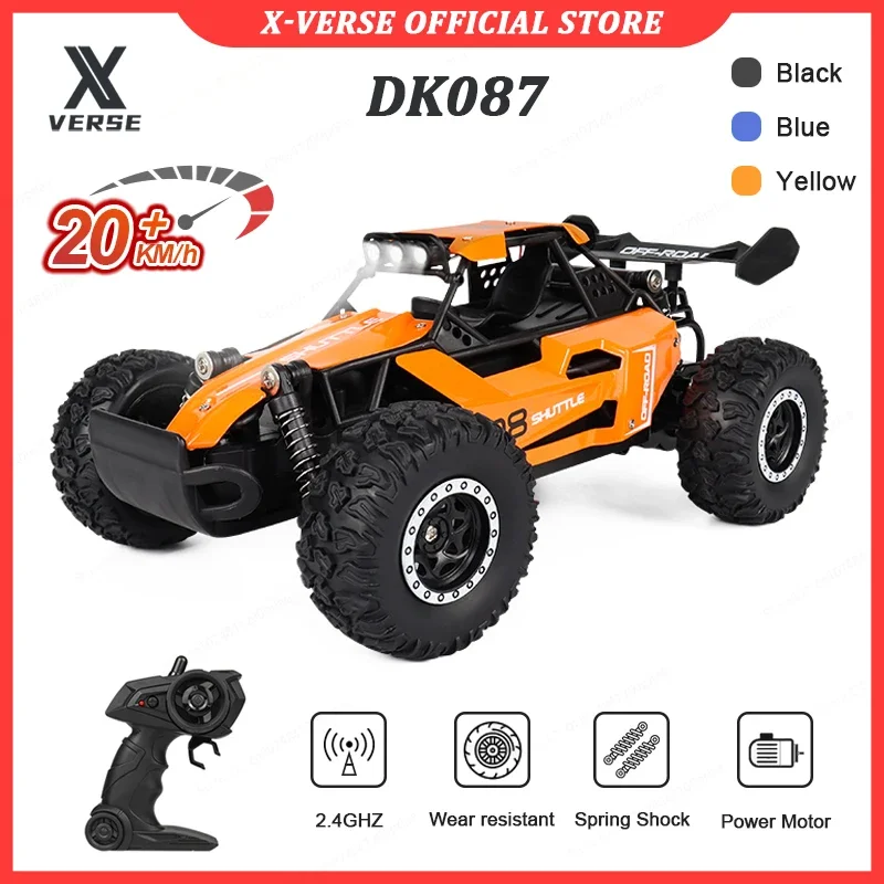 

087-1:16 RC car with LED light 2.4g 2WD 20 km/h high speed off-road climbing remote control car toy gifts for kids